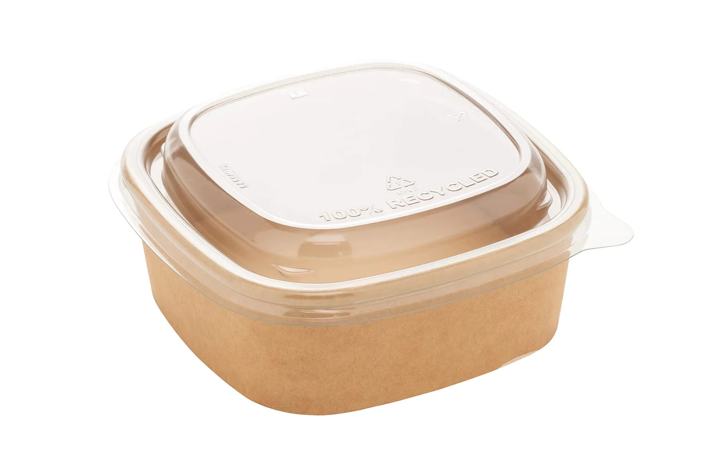 Salat-Schalen, Karton, 1200ml inkl. rPET-Deckel eckig, 170x170x85mm, 300 Stück