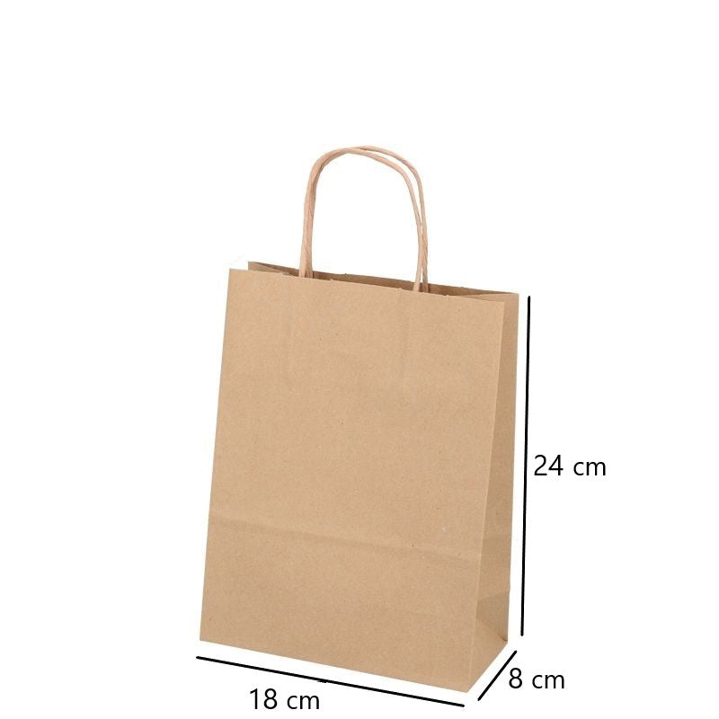 Umweltschonende Papier Tragetaschen 50 Stück 18 x 8 x 24 cm