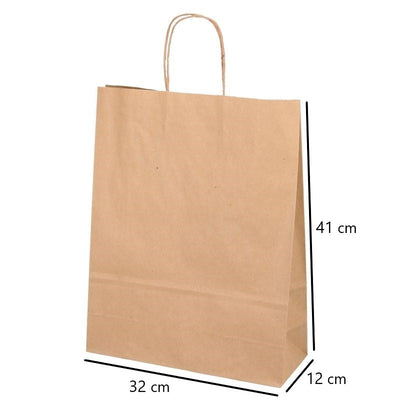 Umweltschonende Papier Tragetaschen 25 Stück 32 x 12 x 41 cm