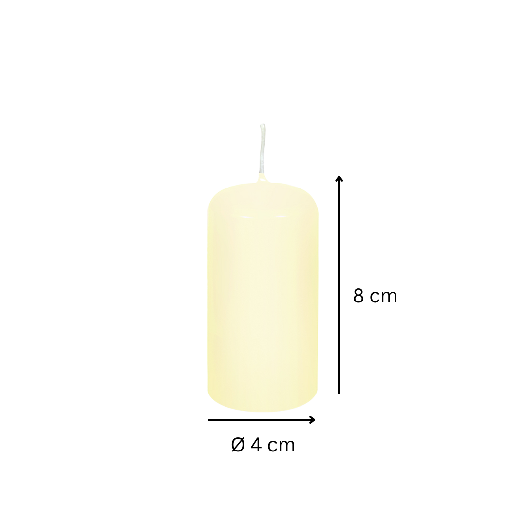 Stumpenkerze Ø40 x 80 mm HORECA Qualität | 10 Stunden Brenndauer