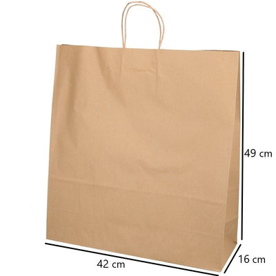 Umweltschonende Papier Tragetaschen 25 Stück 46 x 16 x 49 cm