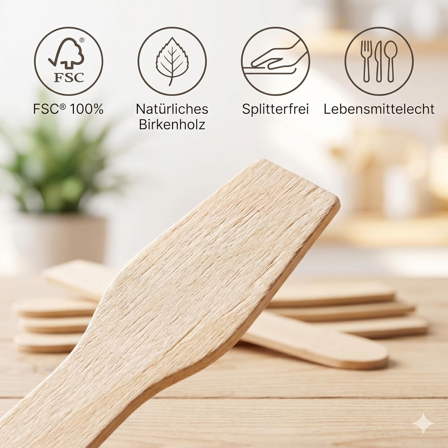 DeinPack Eislöffel aus Birkenholz FSC® 100% – 9,6 cm