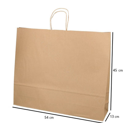 Umweltschonende Papier Tragetaschen 50 Stück 54 x 13 x 45 cm