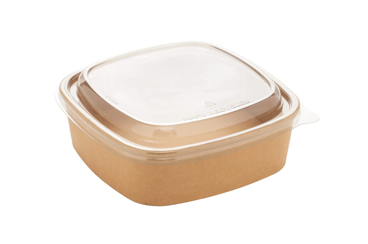 Salat-Schalen, Karton, 900ml inkl. rPET-Deckel eckig, 170x170x50mm, 300 Stück