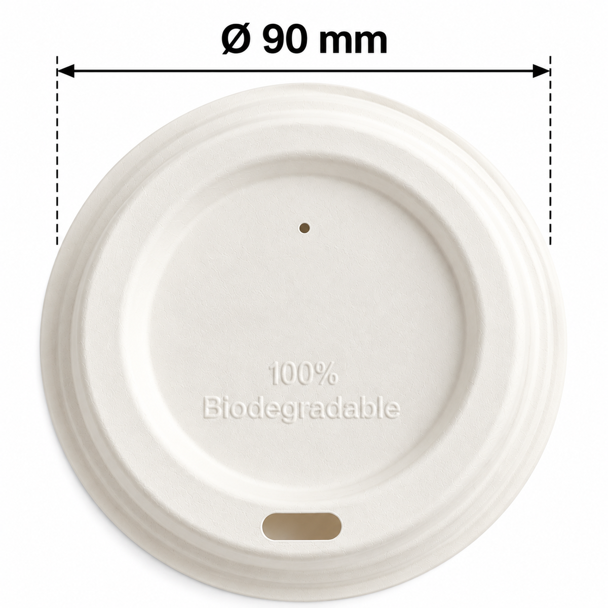 Bagasse Deckel Ø80 & Ø90 mm – Kaffeebecher Deckel weiß