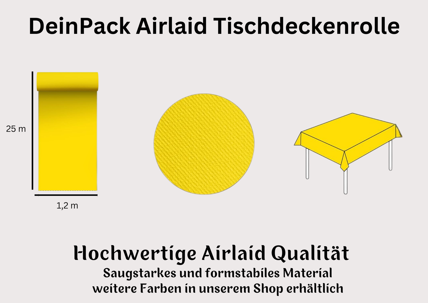 Airlaid Tischtuchrolle 25m x 1,20m
