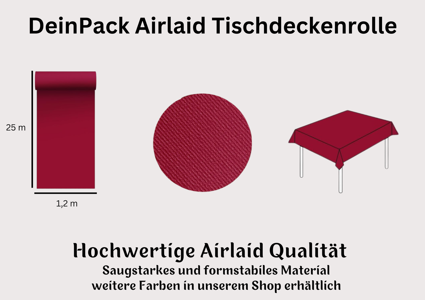 Airlaid Tischtuchrolle 25m x 1,20m