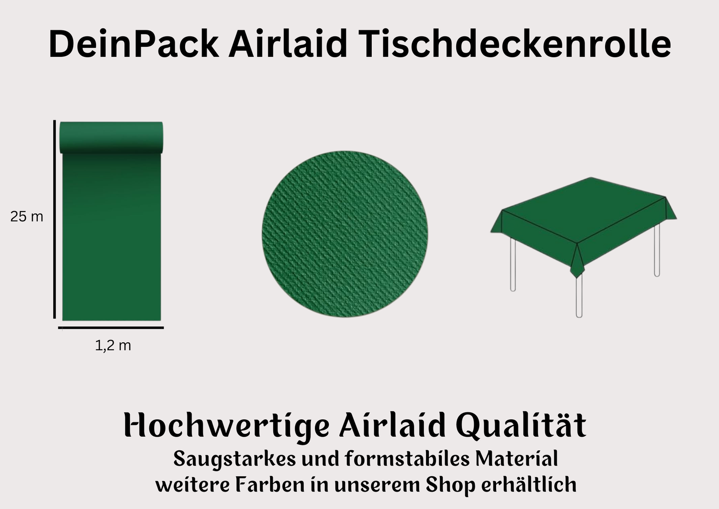 Airlaid Tischtuchrolle 25m x 1,20m