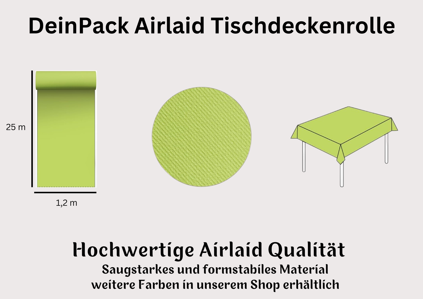 Airlaid Tischtuchrolle 25m x 1,20m