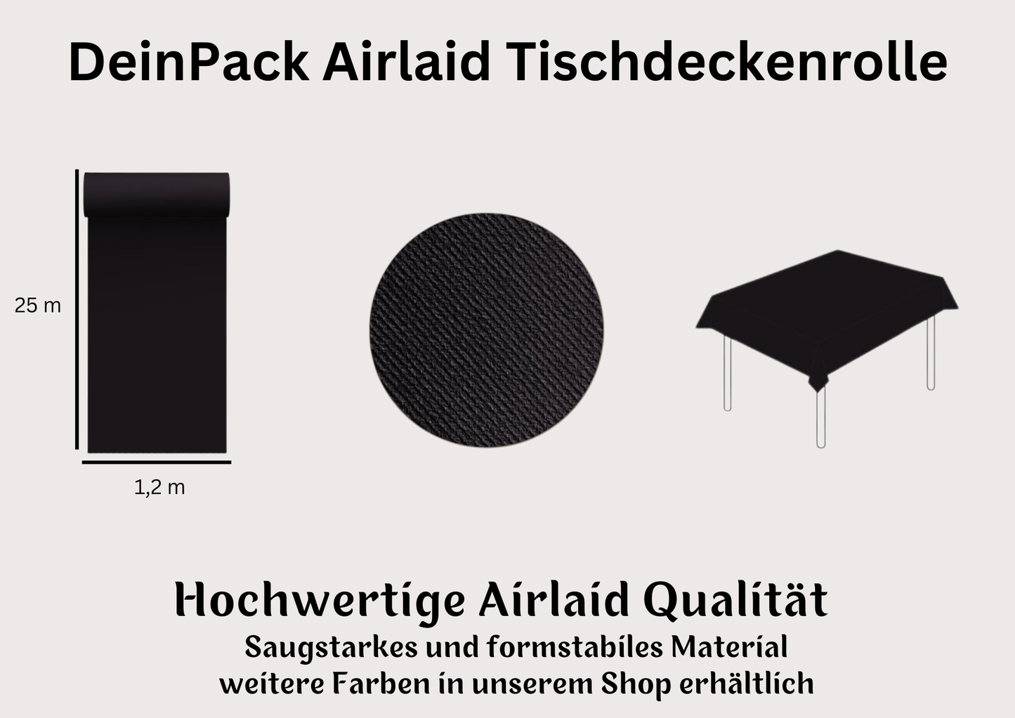 Airlaid Tischtuchrolle 25m x 1,20m