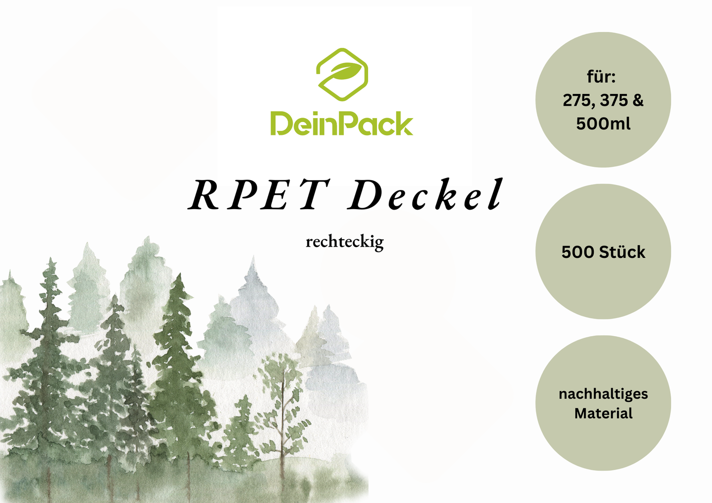 Flachdeckel Rechteckig RPET