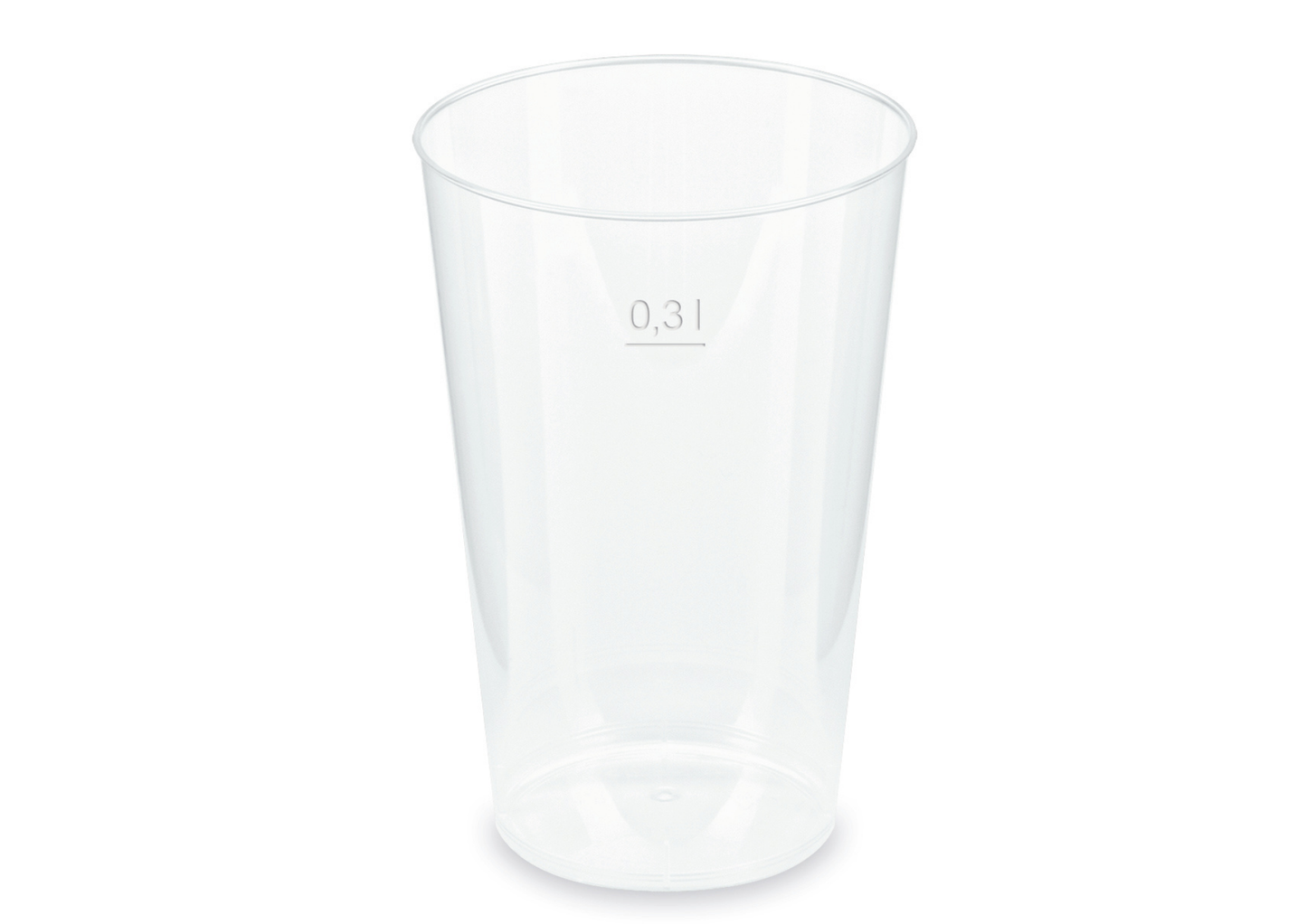 Mehrwegbecher PP transparent, leichter Mehrweg-Trinkbecher, Hartplastik - 0,3l