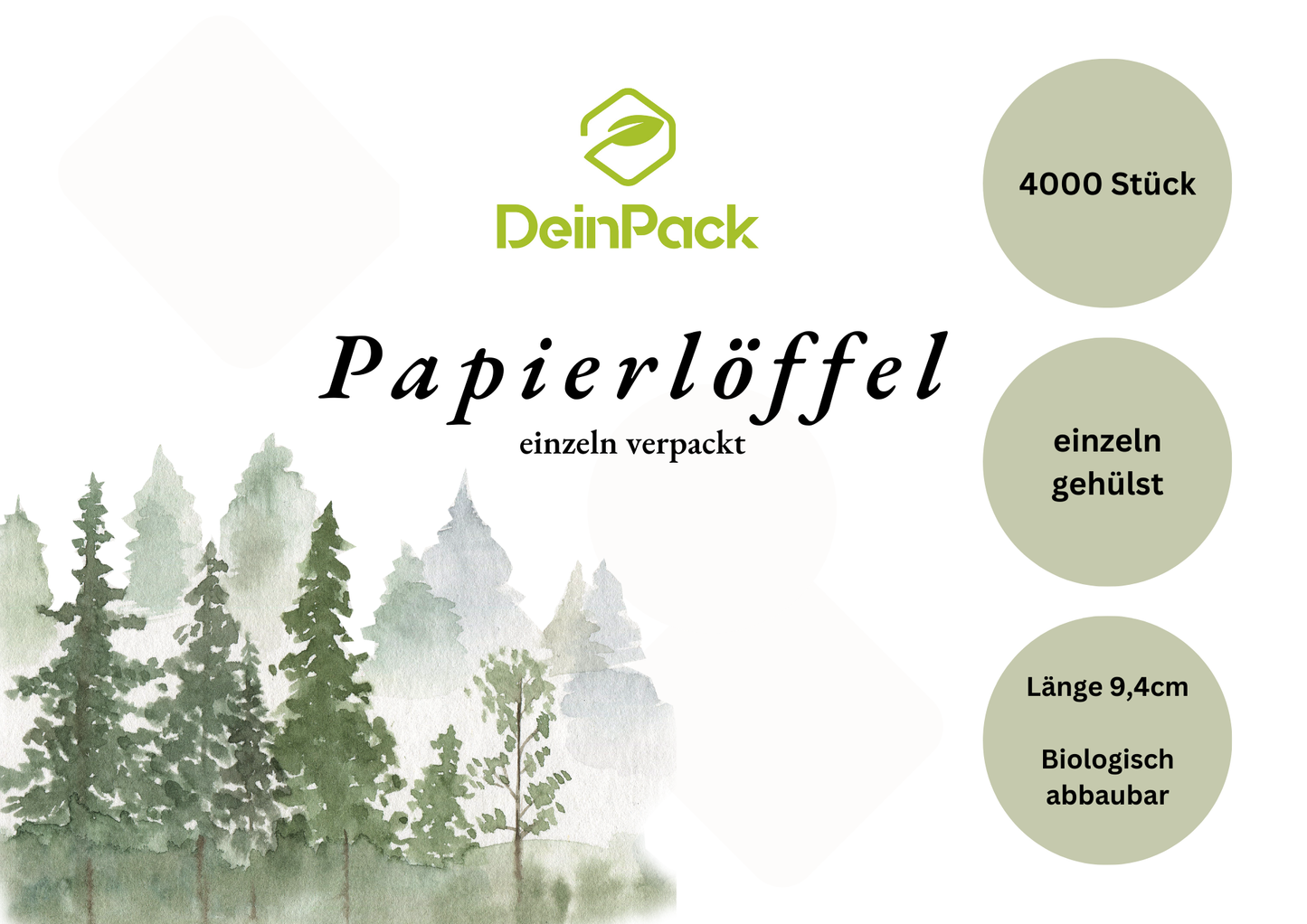 Eislöffel Papier 94mm gehülst