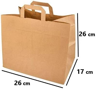Umweltschonende Papier Tragetaschen 50 Stück 26 x 17 x 26 cm