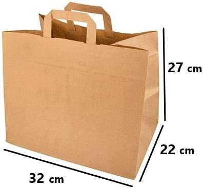Umweltschonende Papier Tragetaschen 25 Stück 32 x 22 x 27 cm