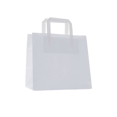 DeinPack 50 x Papier Tragetaschen weiß 26 x 17 x 26 cm