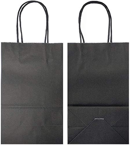Papiertüten mit Henkel Schwarz 25 Stück 18 x 8 x 24 cm