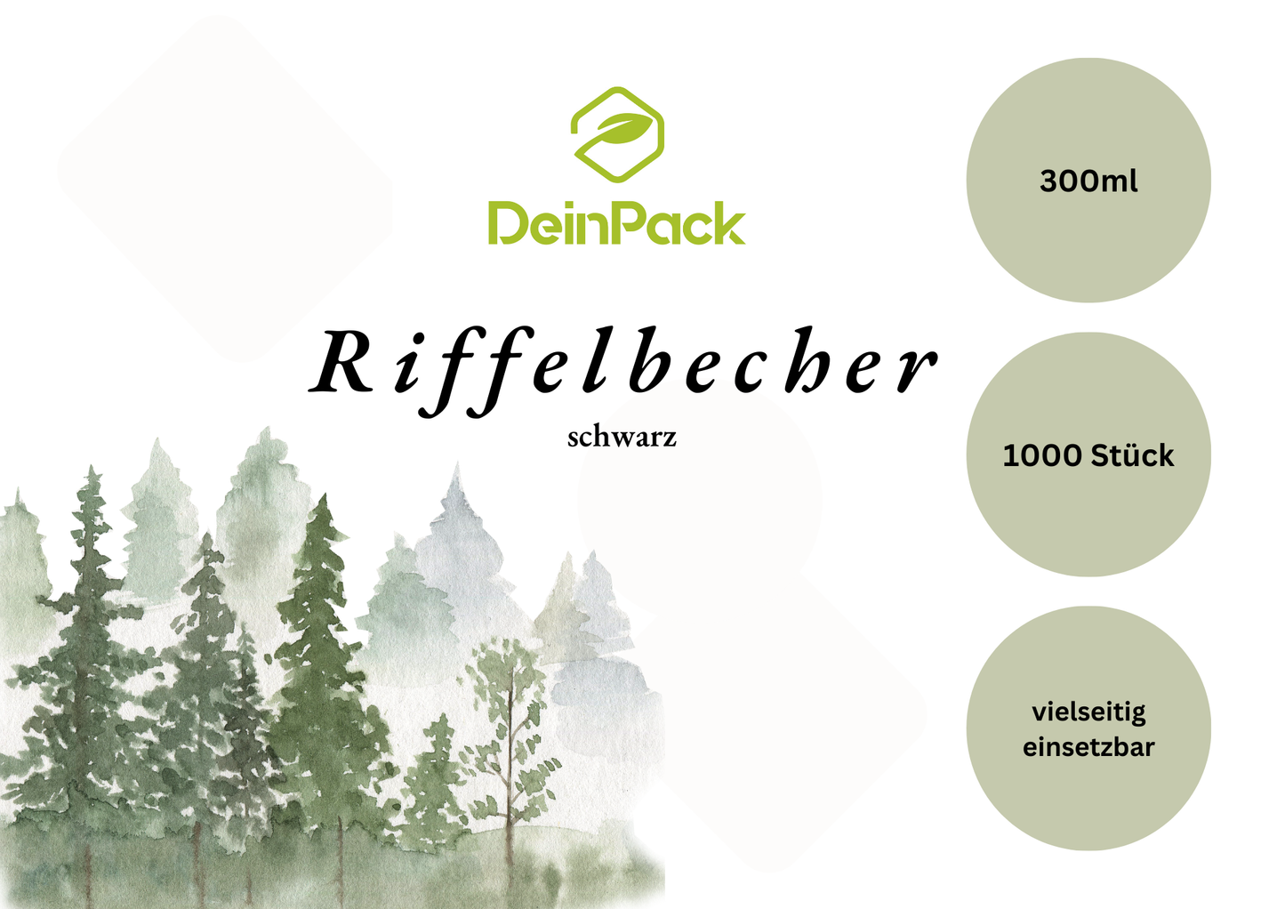 Riffelbecher schwarz