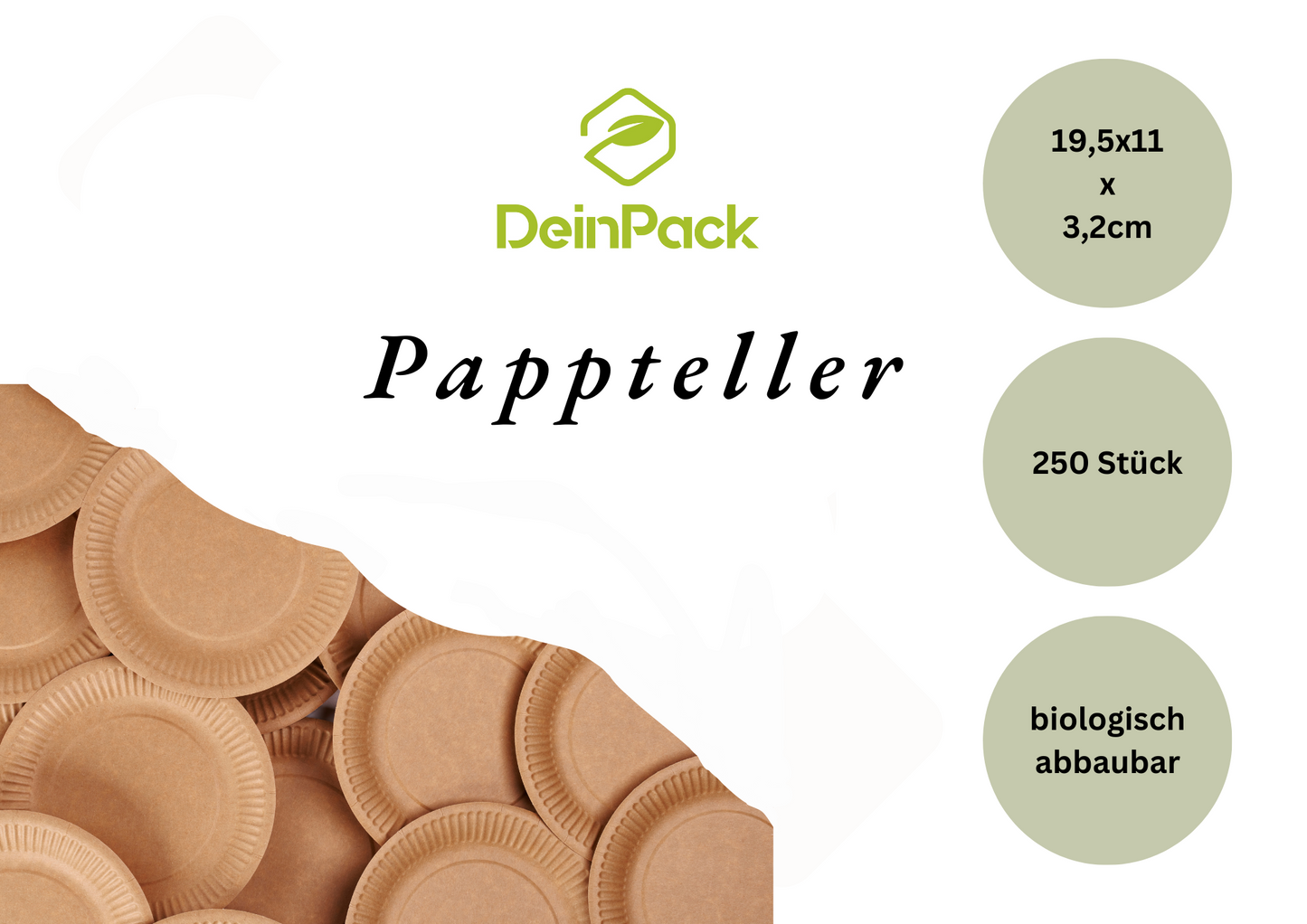 Pappschüsseln Bio Braun | 195x110x32mm 250 Stück