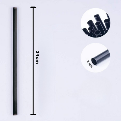 DeinPack Mehrweg Trinkhalme 8 x 240mm - schwarz oder bunt- diverse Stückzahlen