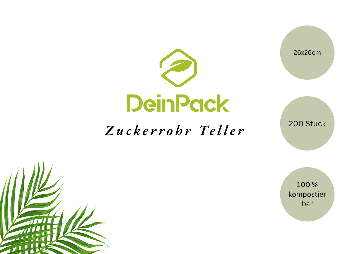 Zuckerrohr Teller Quadratisch