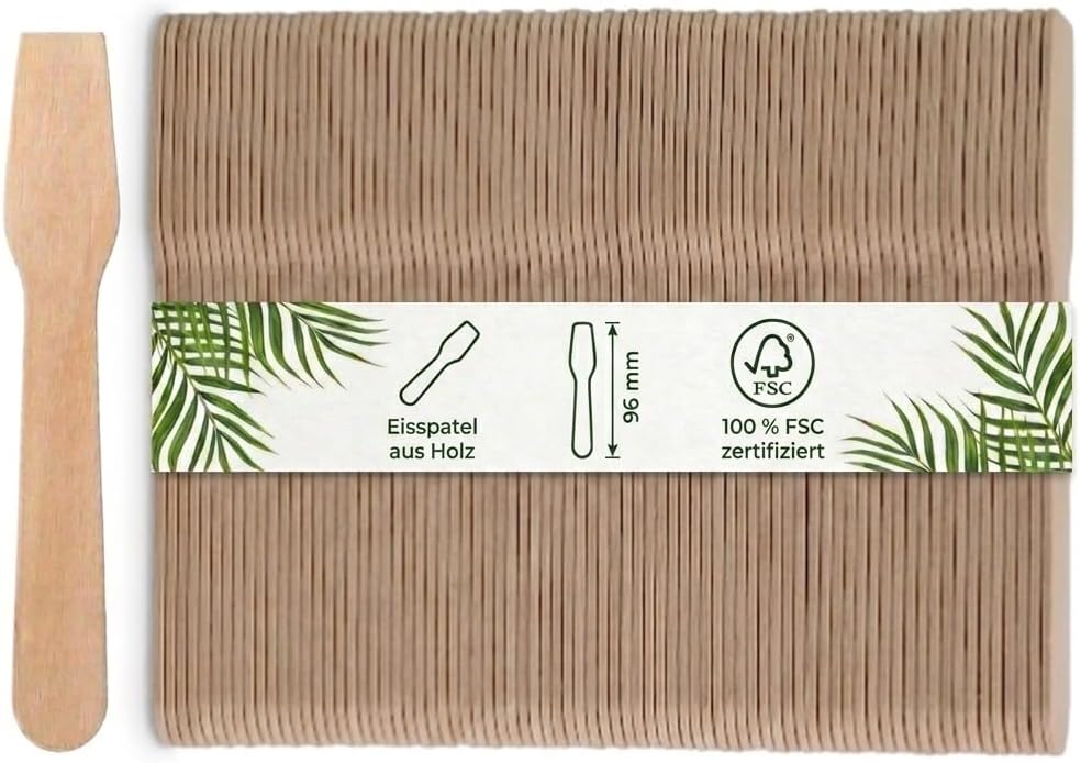 DeinPack Eislöffel aus Birkenholz FSC® 100% – 9,6 cm