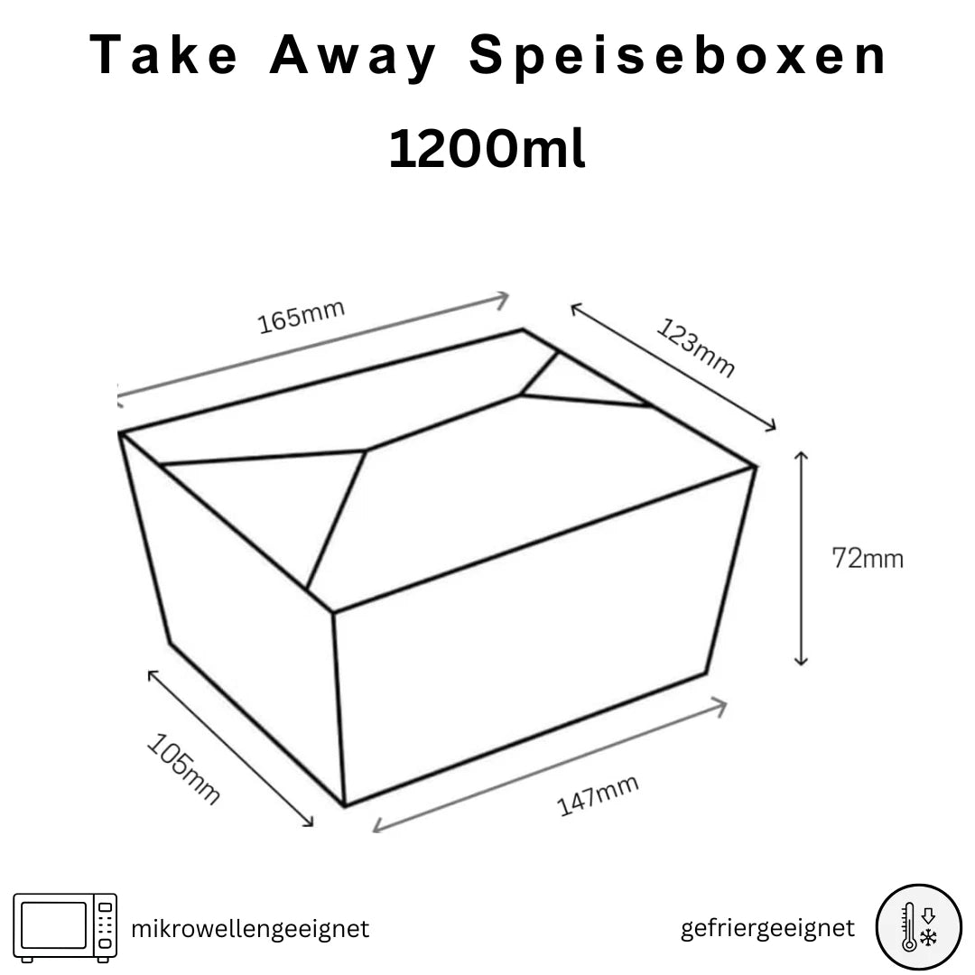 DeinPack Speise Box Take Away I Bio Speisebox mit Faltdeckel