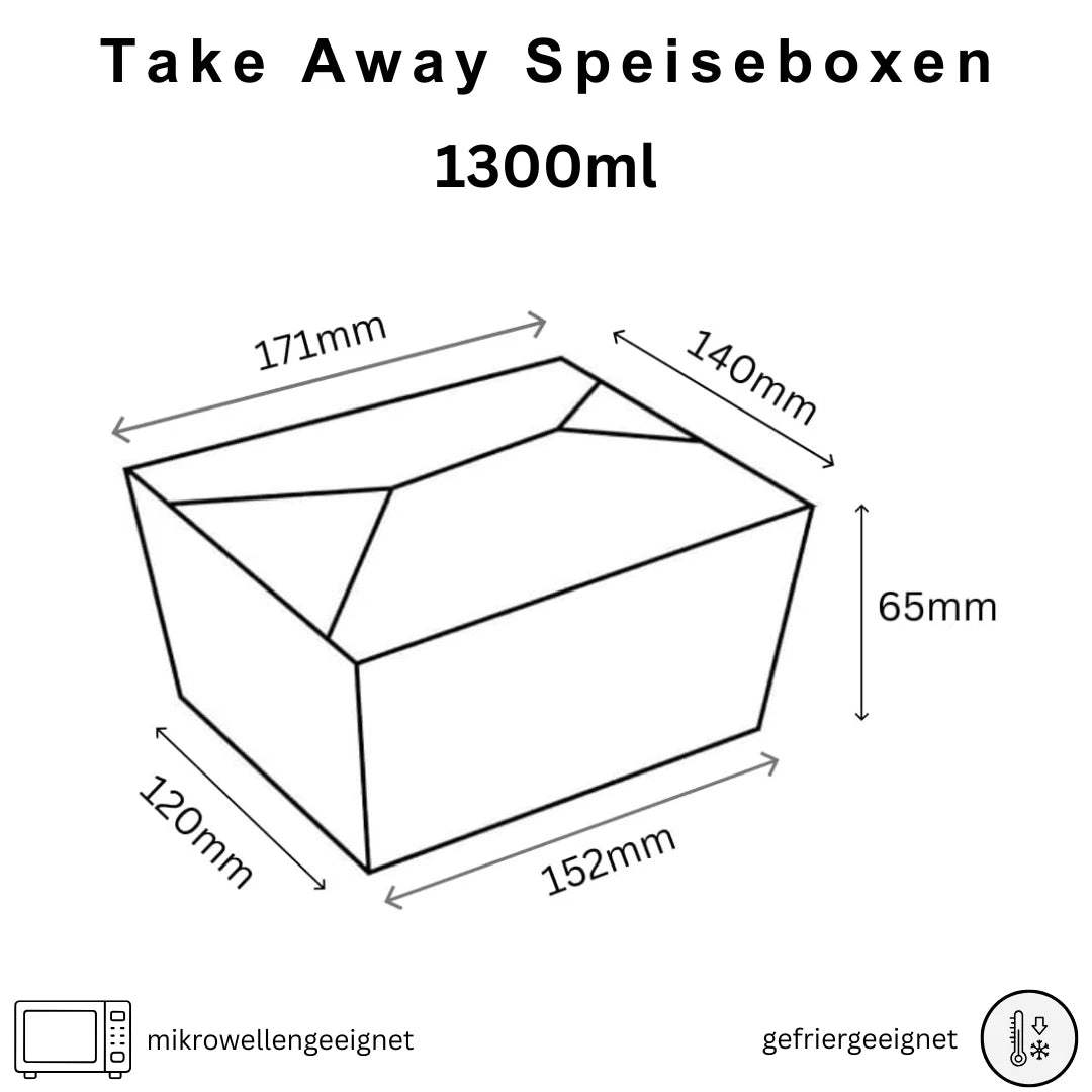 DeinPack Speise Box Take Away I Bio Speisebox mit Faltdeckel
