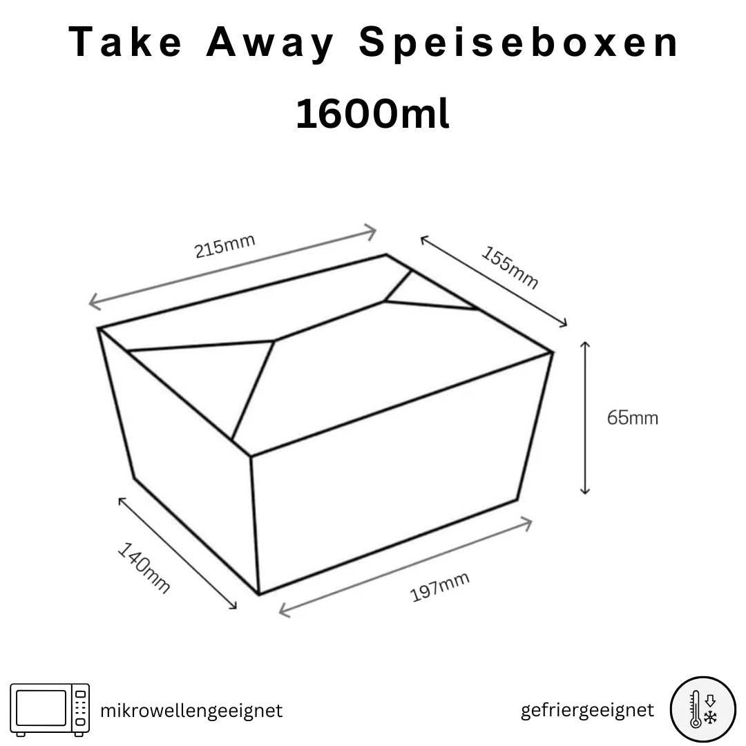 DeinPack Speise Box Take Away I Bio Speisebox mit Faltdeckel