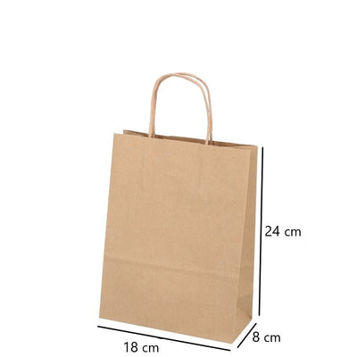 Umweltschonende Papier Tragetaschen 25 Stück 18 x 8 x 24 cm