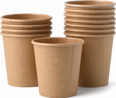 DeinPack Espressobecher 100 ml / 4 oz – Kraftpapier braun