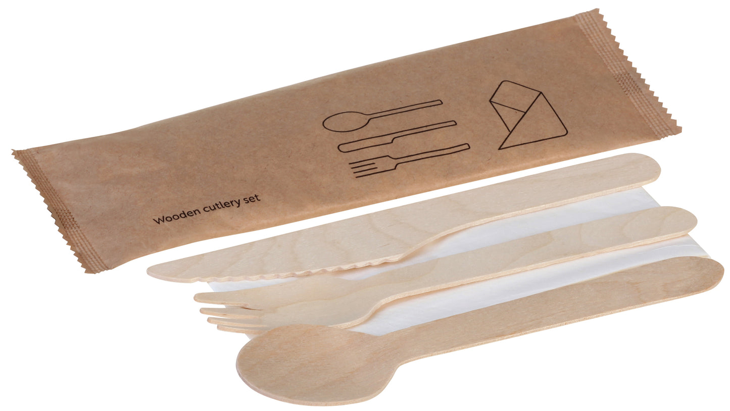 Besteckset 4 tlg. Holz