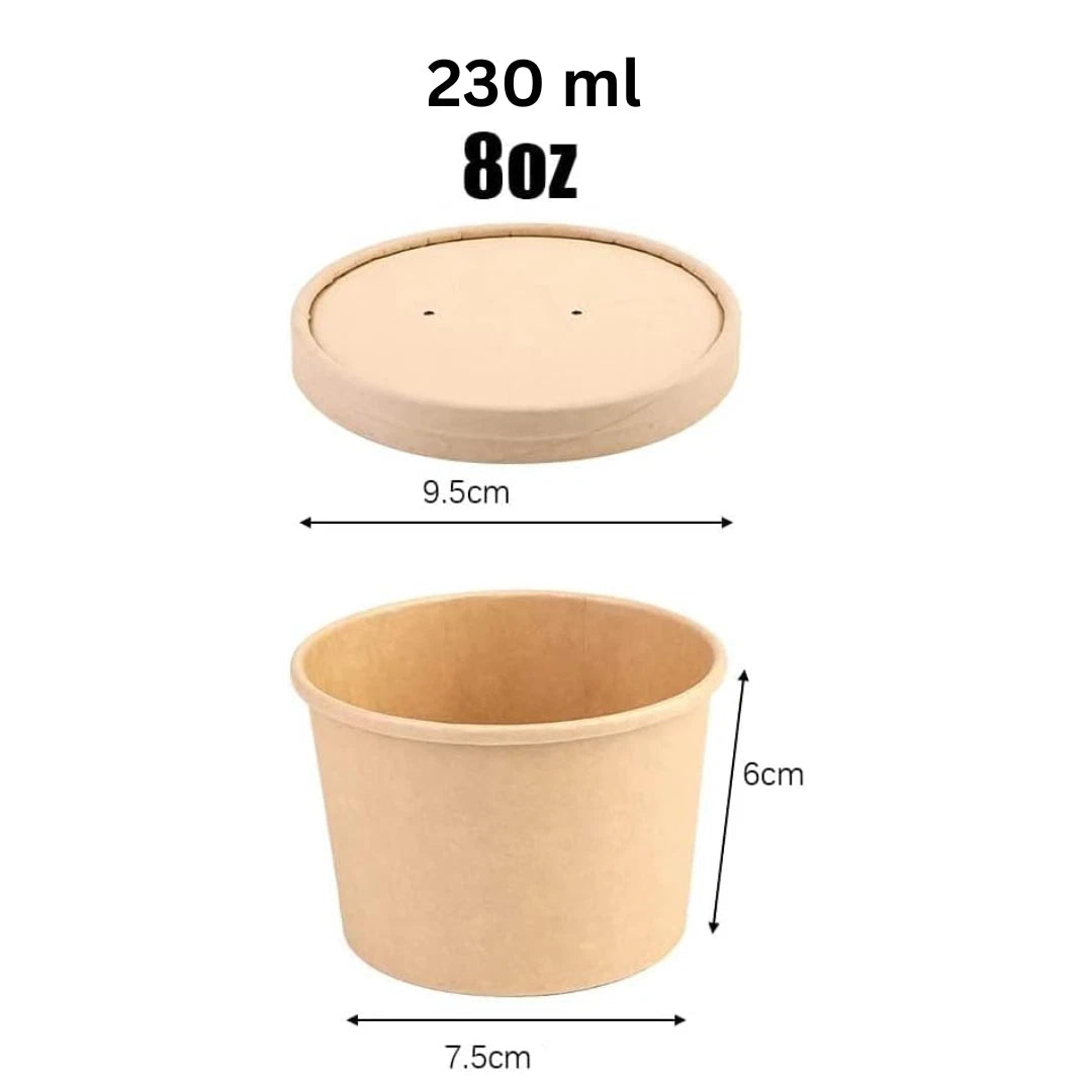 Suppenbecher to Go mit Deckel braun | Einwegbecher | div. Größen