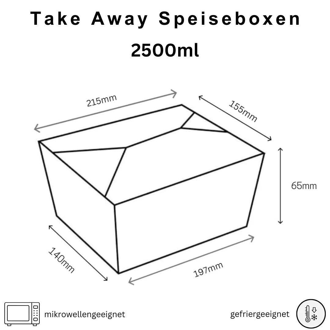 DeinPack Speise Box Take Away I Bio Speisebox mit Faltdeckel