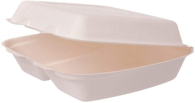 DeinPack Menübox 2-geteilt mit Klappdeckel 1200 ml I 200 Menüschalen 236 x 231 x 81 mm weiß