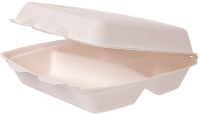 DeinPack Menübox 3-geteilt mit Klappdeckel 1200 ml I 200 Menüschalen 236 x 231 x 81 mm weiß