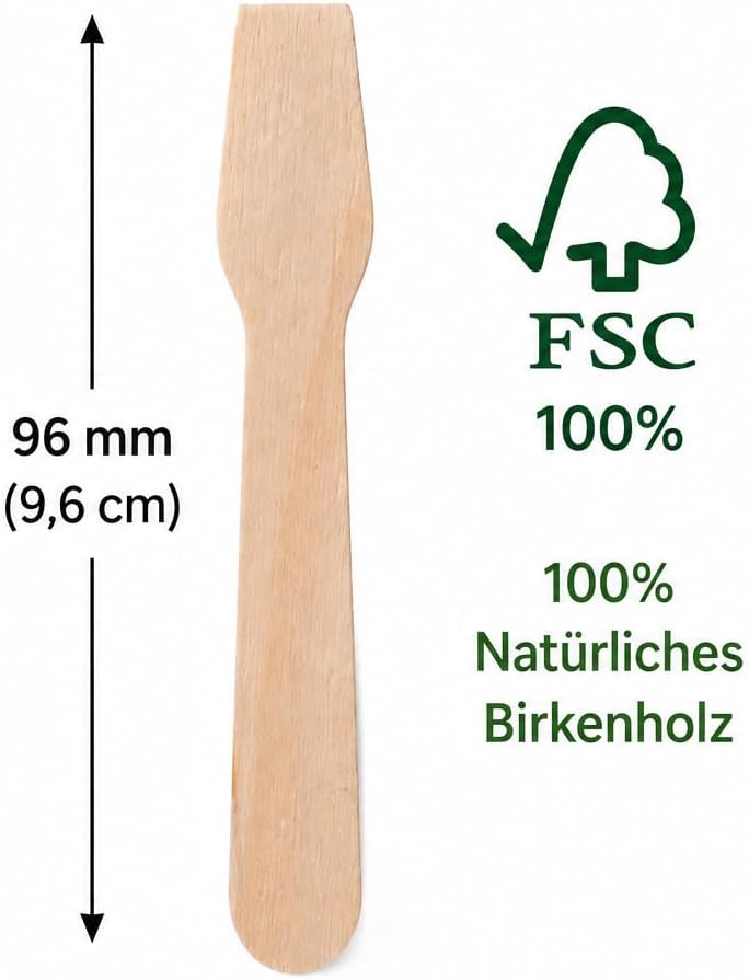 DeinPack Eislöffel aus Birkenholz FSC® 100% – 9,6 cm