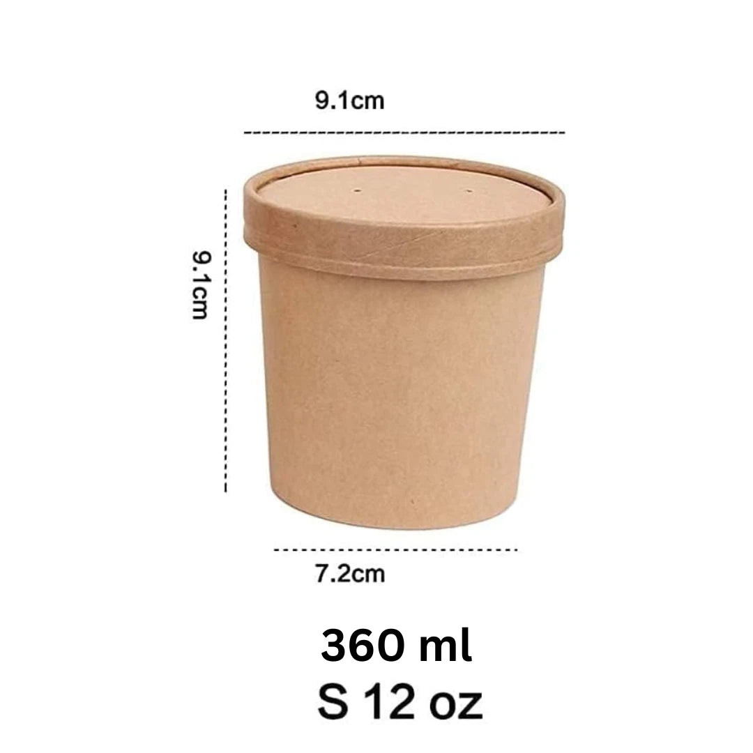 Suppenbecher to Go mit Deckel braun | Einwegbecher | div. Größen