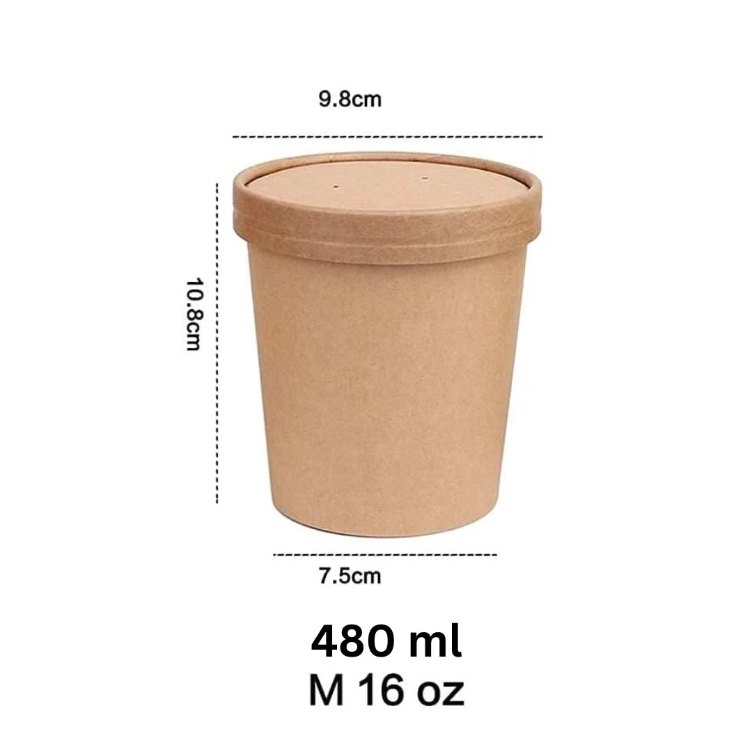 Suppenbecher to Go mit Deckel braun | Einwegbecher | div. Größen