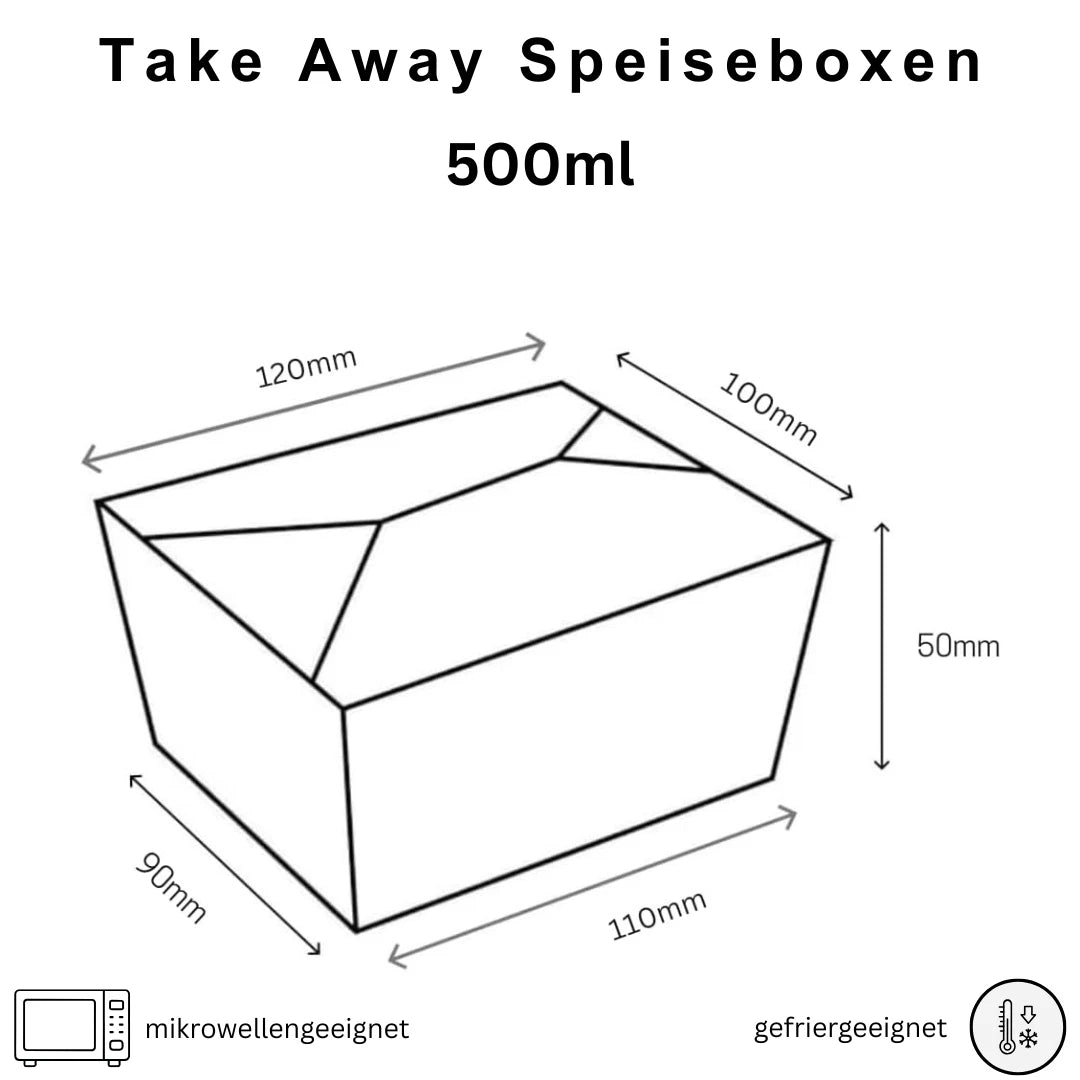 DeinPack Speise Box Take Away I Bio Speisebox mit Faltdeckel