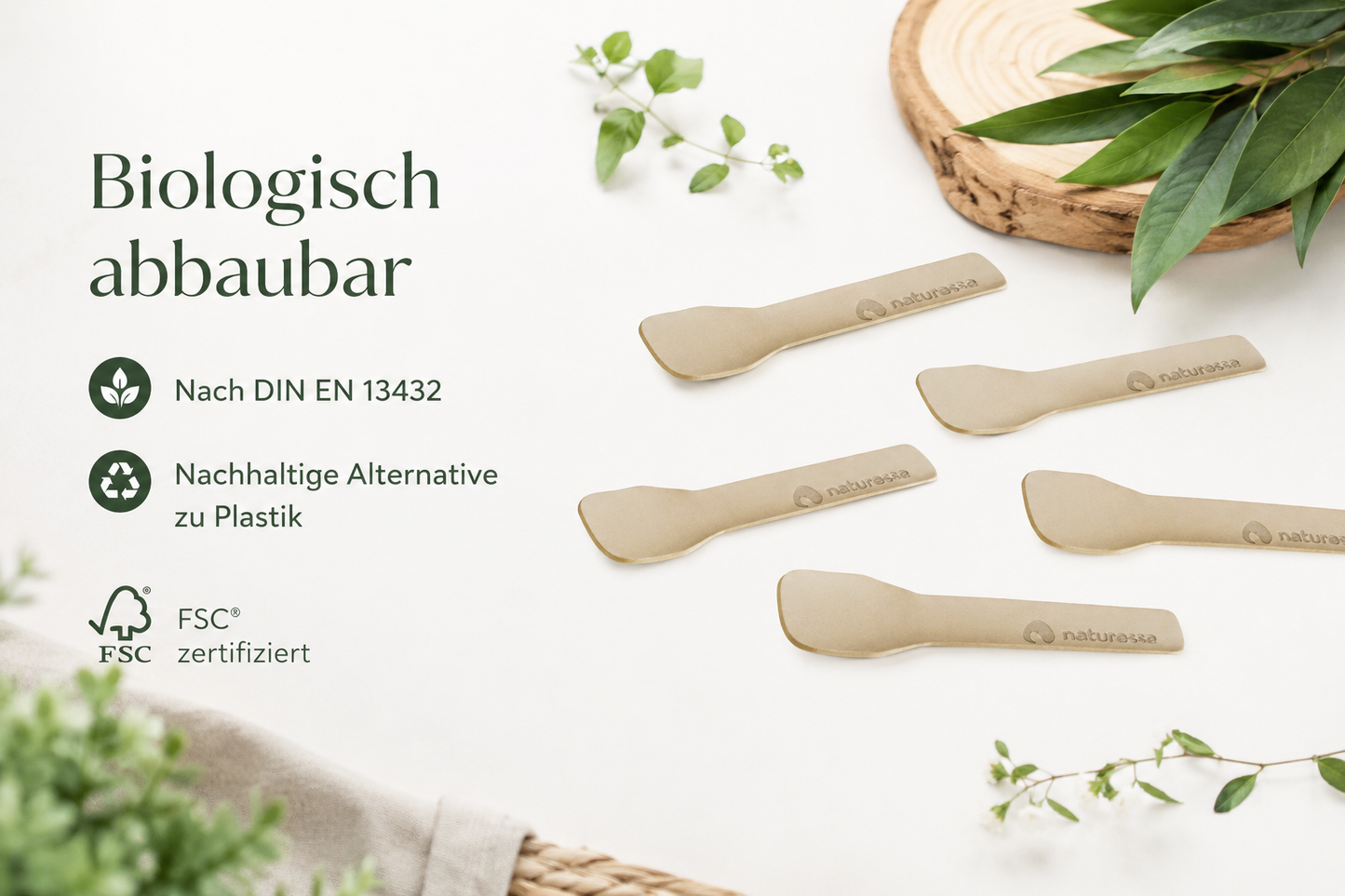 Einweg Eislöffel Papier 9,5 cm – stabil, geschmacksneutral
