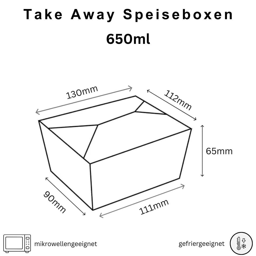 DeinPack Speise Box Take Away I Bio Speisebox mit Faltdeckel