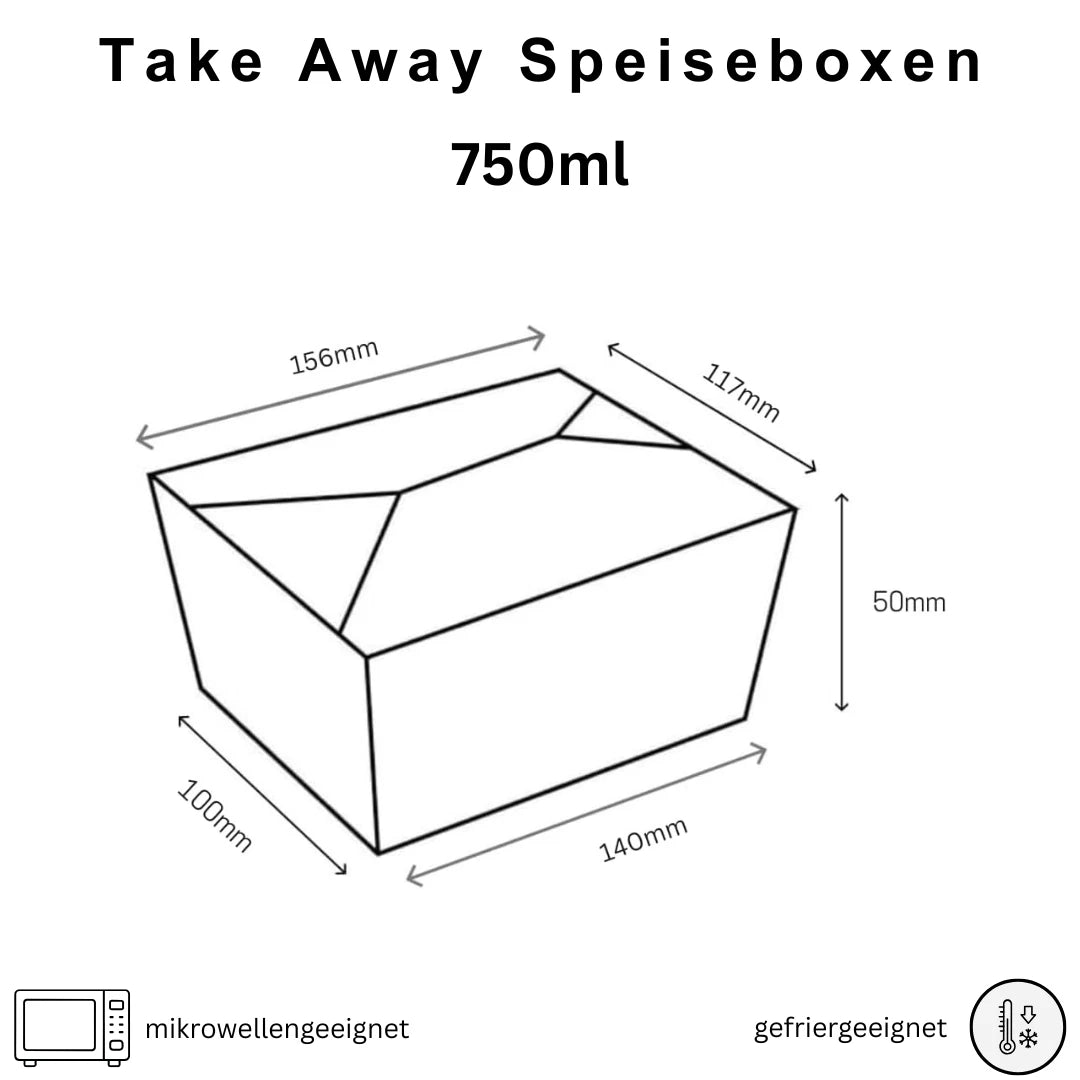DeinPack Speise Box Take Away I Bio Speisebox mit Faltdeckel