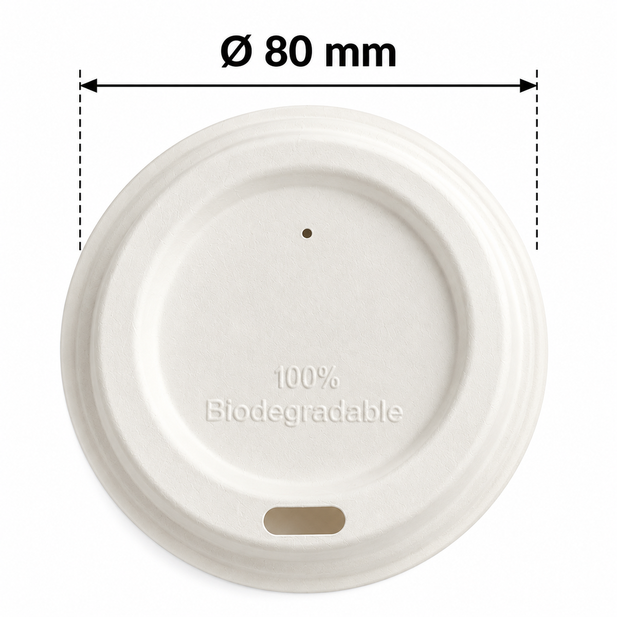 Bagasse Deckel Ø80 & Ø90 mm – Kaffeebecher Deckel weiß
