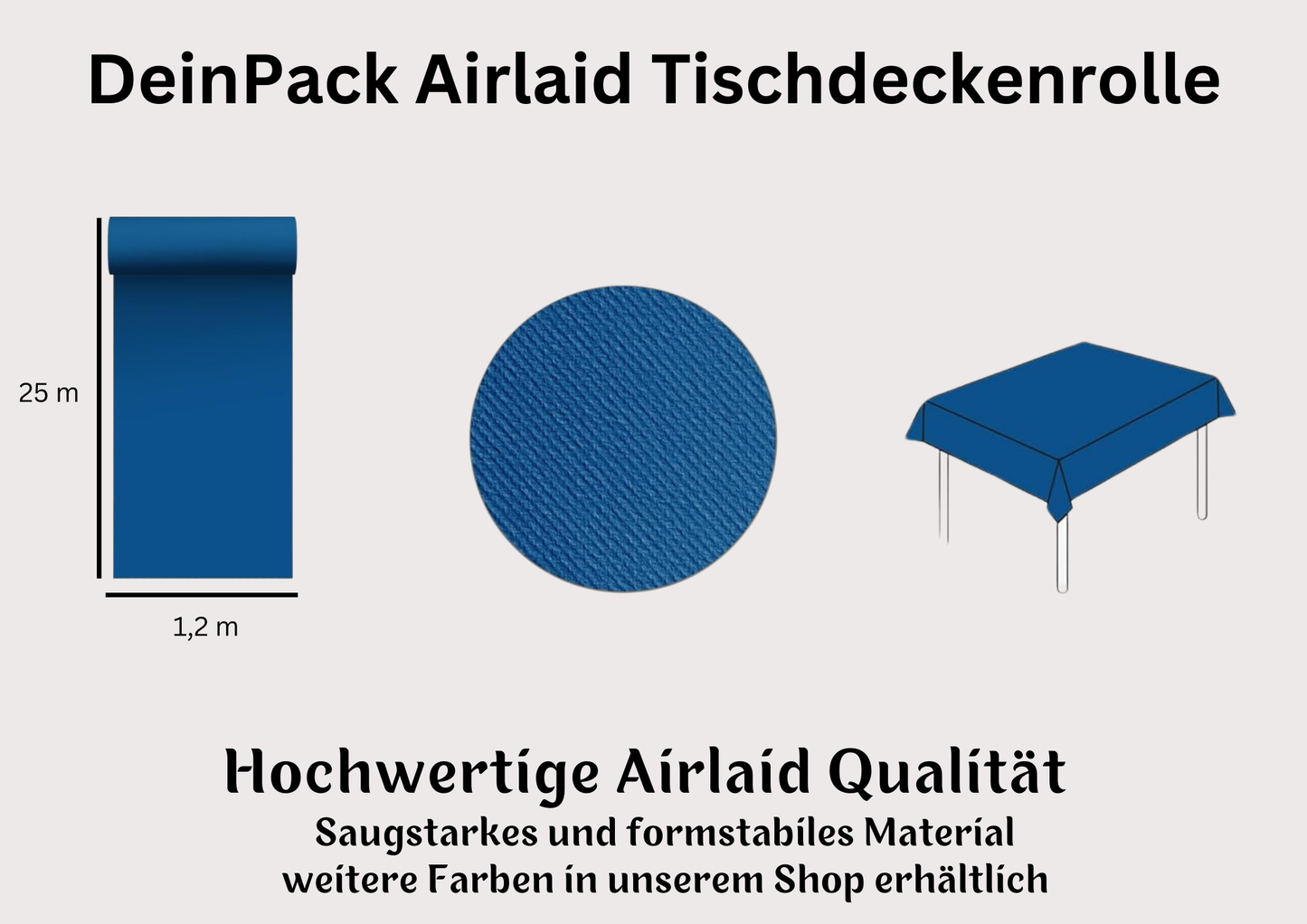 Airlaid Tischtuchrolle 25m x 1,20m