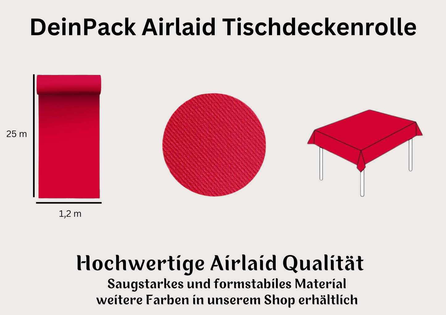 Airlaid Tischtuchrolle 25m x 1,20m