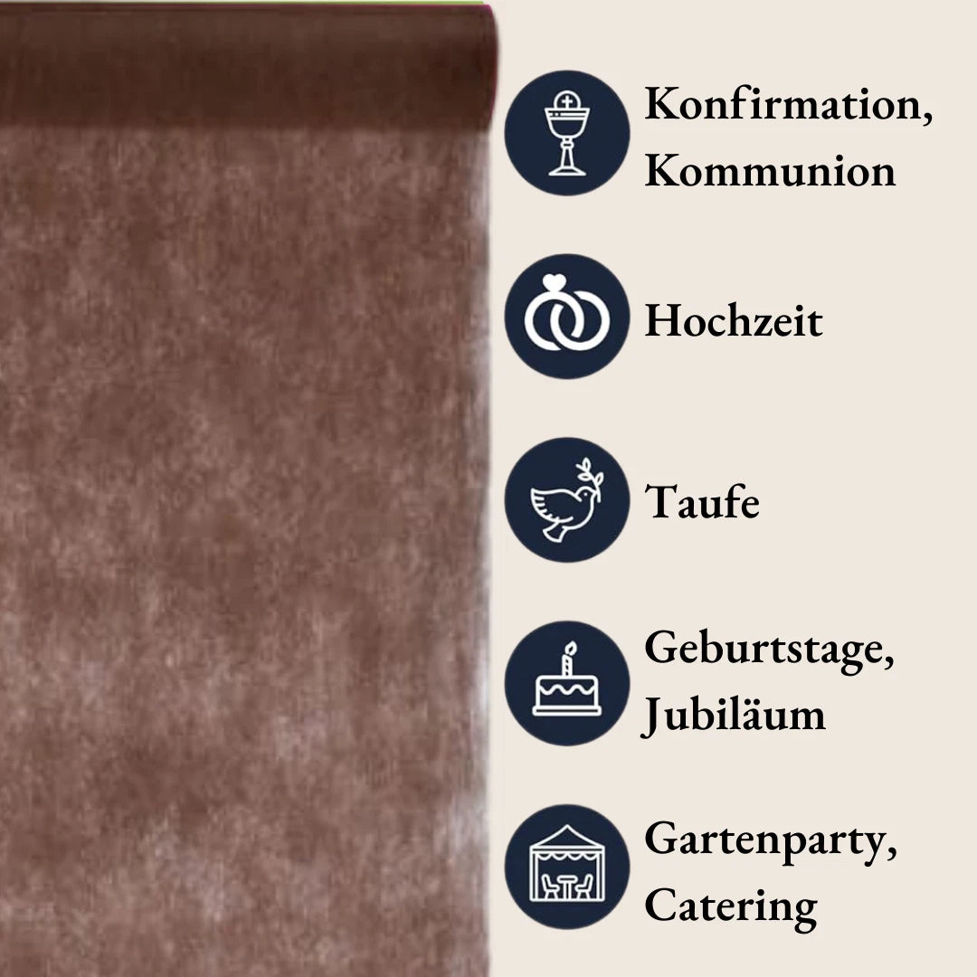 DeinPack Vlies Tischläufer Rolle 30 cm x 10 m - verschiedene Farben