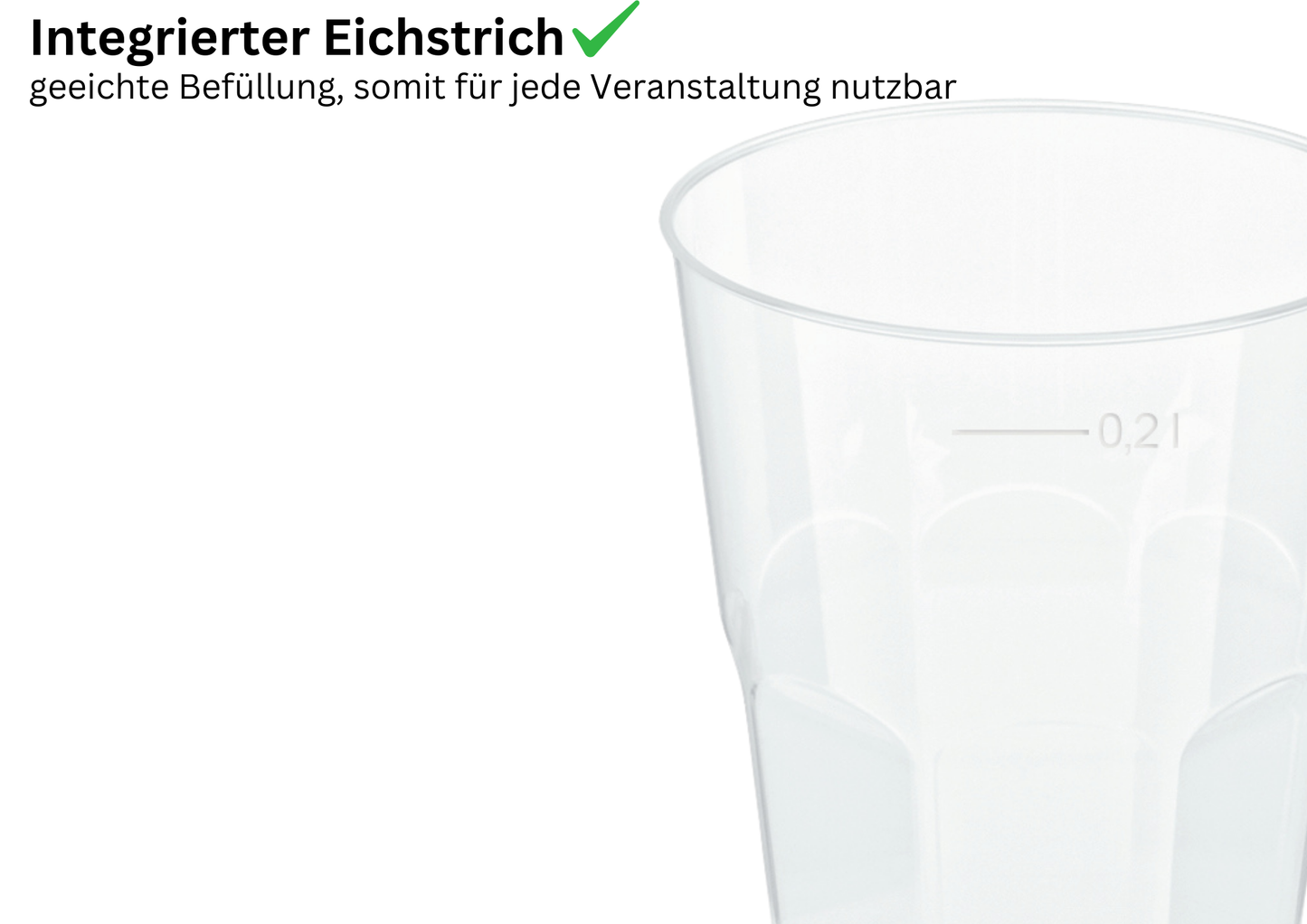 Cocktail Mehrwegbecher PP transparent, leichter Mehrweg-Trinkbecher, Hartplastik - 0,2l