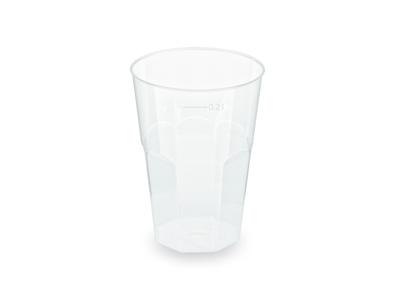 Cocktail Mehrwegbecher PP transparent, leichter Mehrweg-Trinkbecher, Hartplastik - 0,2l