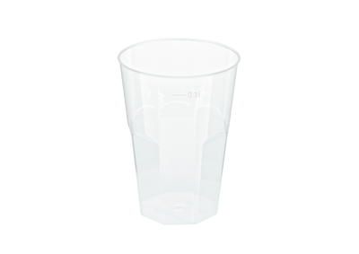 Cocktail Mehrwegbecher PP transparent, leichter Mehrweg-Trinkbecher, Hartplastik - 0,3l
